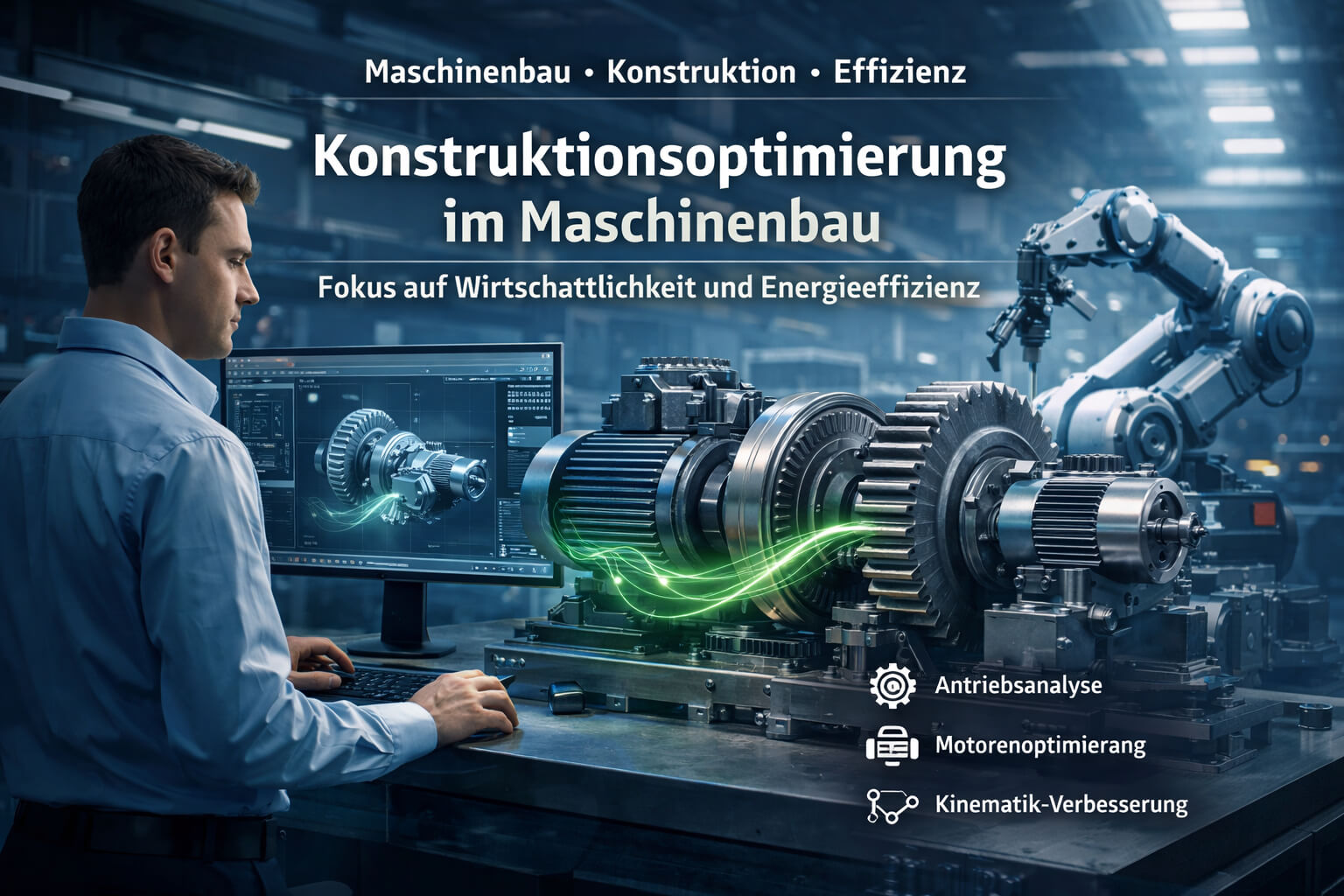 Technische Visualisierung einer Maschinenkonstruktion
